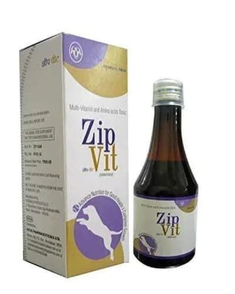 Intas ZipVit Multivitamin and Amino Acids Tonic For Dogs  - 200 ml