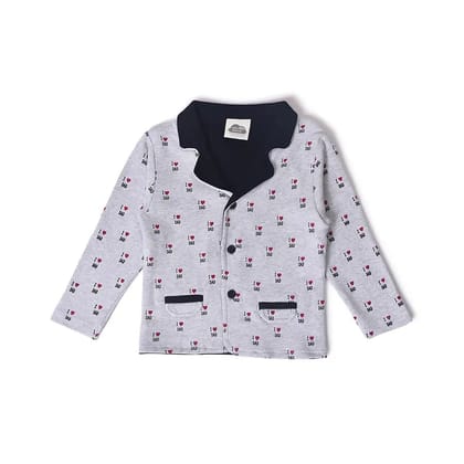 Frosty'z Boys LOVE DAD Print Blazer-12-18 M / Grey