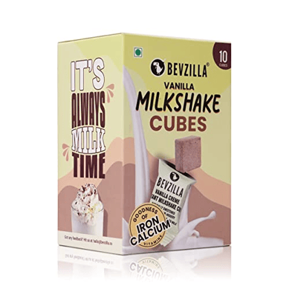 Bevzilla Vanilla Creme Instant Milkshake Organic Date Palm Jaggery, 10 Cubes