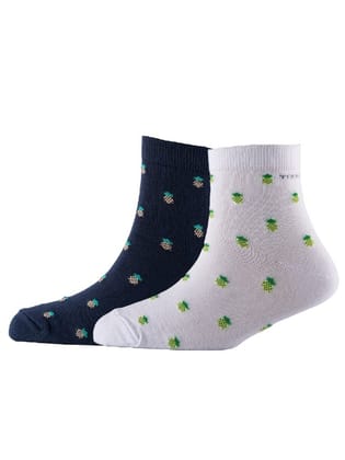 Men Pack Of 2 Patterned Cotton Ankle Length Socks