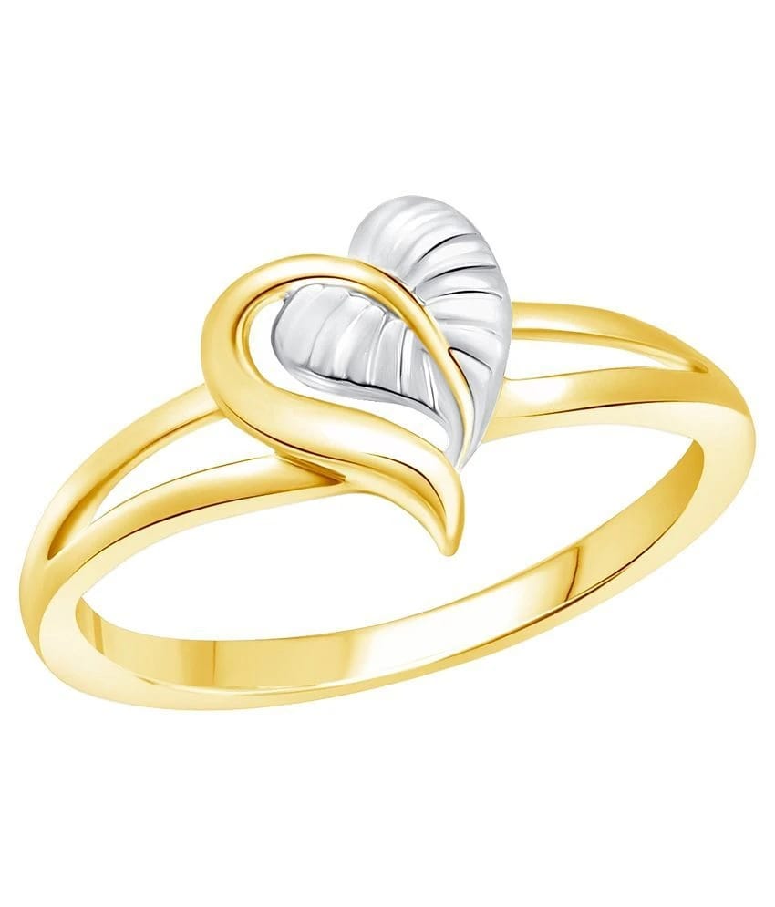 Vighnaharta Alloy Gold Plating Studded Gold Coloured Ring - 16