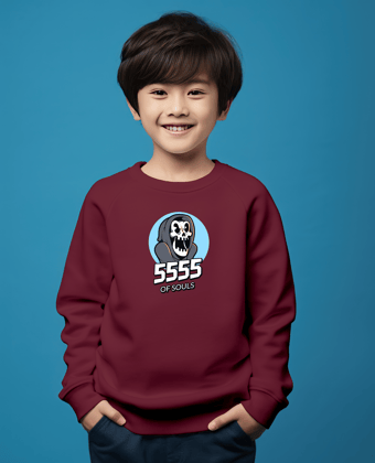 5555 of souls maroon sweatshirt for boys & girls-7-8Y / Maroon