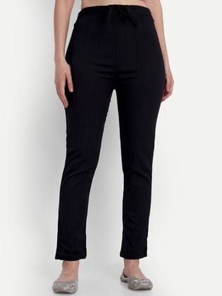 Women Striped Comfort Slim Fit Trousers