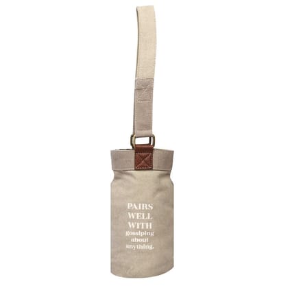 Mona B 100% Canvas Wine Bags Perfect to give as a Gift or for Yourself as You New go-to Wine Bag (PARIS WELL)