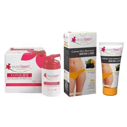 everteen Combo - Yonilife Revitalizing Gel 30g and Radiance Bikini Line Hair Remover Creme 50g - 1 Each
