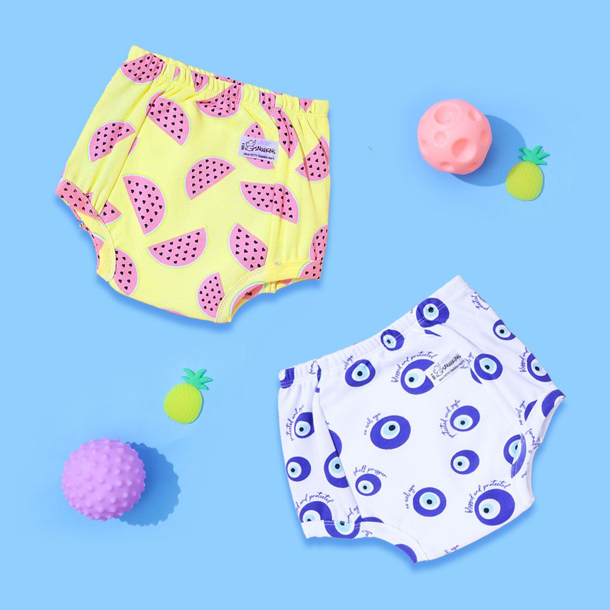 Potty Training Pants Evil Eye & Watermelon Print 1-2 Years Pack of 2-Size 1 (1-2 years)