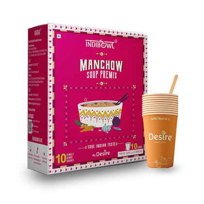 INDICUP Manchow Soup Premix - Pack of 1 - 10 Sachets