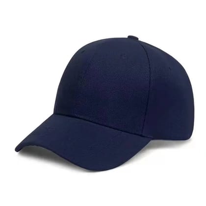 Pure Color Men's And Women's Leisure Sun Hat-Navy blue