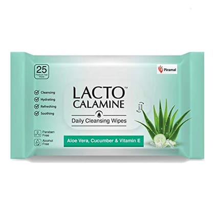 Lacto Calamine Daily Cleansing Wipes (25 wipes)