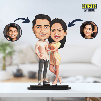 Avatar Studio Personalized Gift for Friends, Sister, Brother, BFF, Girlfriend, Boyfriend Character Caricature Photo Frame Unique Design Customized Gift for Friends & Family (Couple 6)