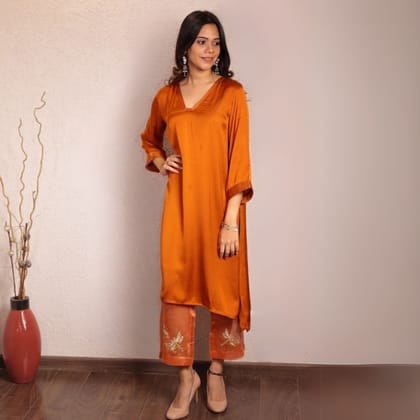 Orange Sheer Dragonfly modal co-ord set-XS