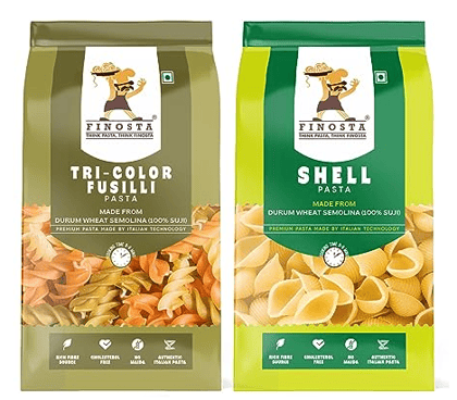 Finosta Shell Pasta With Tri Color Fusilli Pasta, 500 gm Each Combo Pack
