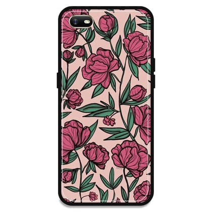 Pink Roses - Glossy Metal Silicone Case For Oppo Models-Oppo A1K