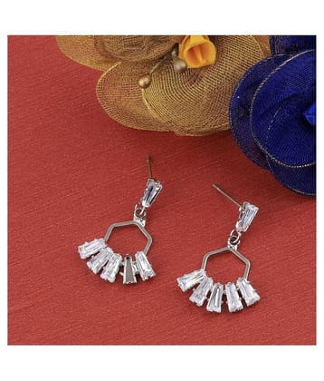SILVER SHINE Silver Plated Charm Stylish Stud Earring For Women Girl - Silver