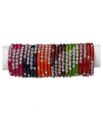 Afast Designer Matching Color Fashionable Bangle Set Combo Hand Decorative (Set Of 24) -SM 2.2 - None