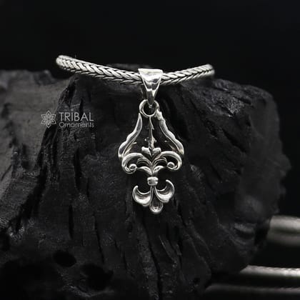 925 sterling silver lord shiva TRIDENT TRISHUL PENDANT, high quality pendant silver necklace locket  nsp697-Only Pendant / Gold polished