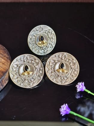 Coin Oxidized Studs with Rings | Sarichka-Black