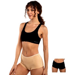 AshleyandAlvis Micro Modal, Anti Bacterial, Skinny Soft, Premium Boysleg Women Boy Short Black, Beige Panty  (Pack Of 2)