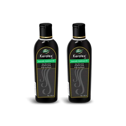 Dabur Keratex Oil Ayurvedic Medicinal Oil - Reduces Hairfall by 56.5% -100 ml (Pack of 2)