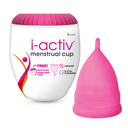 i-activ Menstrual Cup for Women | Rash-Free, Leak-Free & Ultra soft Cup with Pouch Small