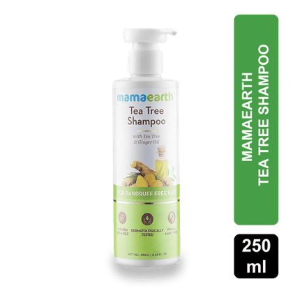 Mamaearth Tea Tree Shampoo Ginger Oil, For Dandruff Free Hair, Paraben & Sls, 250 ml Bottle