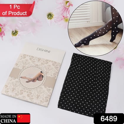 6489 Body Stocking Cloth White Dot Design Stocking Cloth With Elastic Cloth, Best Soft Material Cloth