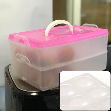 2263 Double Layer 24 Grid Egg Storage Box For Egg Storage Container