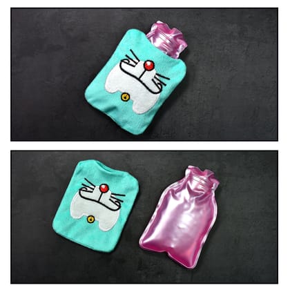 6529 Doremon Cartoon small Hot Water Bag with Cover for Pain Relief, Neck, Shoulder Pain and Hand, Feet Warmer, Menstrual Cramps.