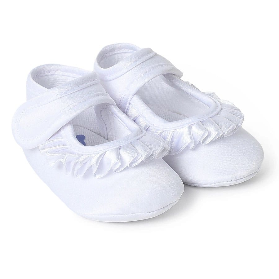 Fave Baby Girl White Woven Booties-6-9 M / White