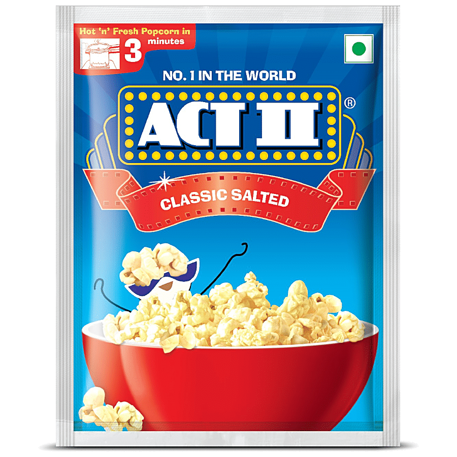 Act II Instant Popcorn - Classic Salted, Snacks, 30 G Pouch(Savers Retail)