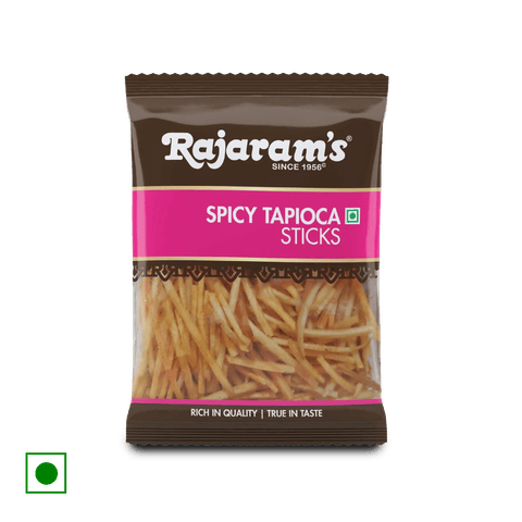 Rajaram Spicy Tapioca Sticks, 100 gm Pouch