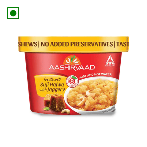 Aashirvaad INSTANT SUJI HALWA WITH JAGGERY, 80 gm Tub