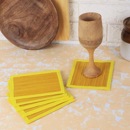 Bamboo Coasters - Yellow-Set of 4
