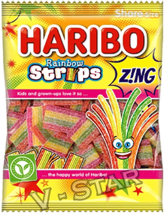 Haribo Rainbow Strips Zing Candy