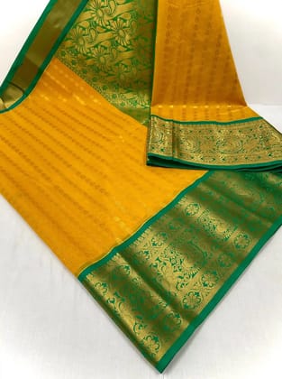 Gold Border Chanderi Kuppadam Saree