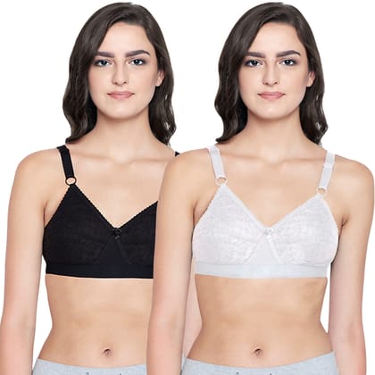 Bodycare Women Cotton Full Coverage Non Padded Regular Bra Pack - 2 E5586BW(D) Bodycare Women Cotton Full Coverage Non Padded Regular Bra Pack - 2 E5586BW(D)