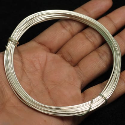 1 Kg, 18 Gauge Silver Plated Brass Crafts Wire-Silver / Brass / 1.20mm