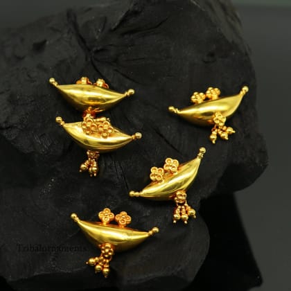 20kt yellow gold customized Traditional tribal style amulet pendant with elegant hanging drops, vintage antique ethnic banjara pendant gp21-1 pendant