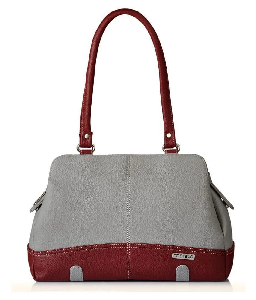 Fostelo - Grey PU Shoulder Bag - Gray