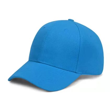 Pure Color Men's And Women's Leisure Sun Hat-Sky Blue