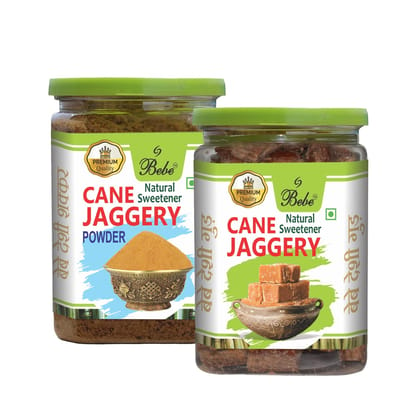 BEBE Premium Jaggery Powder/Shakkar 800g (400g X 2 Pcs)-400g / Dark Brown / Jaggery