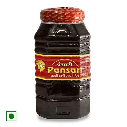 Pansari Kacchi Ghani Mustard Oil, 5 L Jar