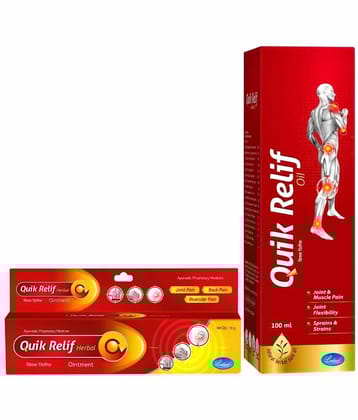 Quik Relif Oil For Joint & Muscle Pain (1x100ml) + Ointment (1x15g) - Combo