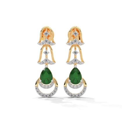 Anurah Silver Moissanite Dangle Earrings | 22KT Gold Vermeil-Yellow Gold