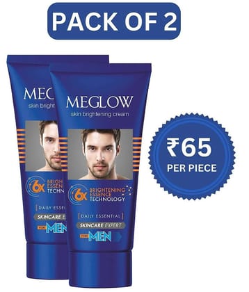Meglow Skin Brightening Cream For Men Face Cream For Glowing Skin with Vitamin E 15g ( Pack of 2 )