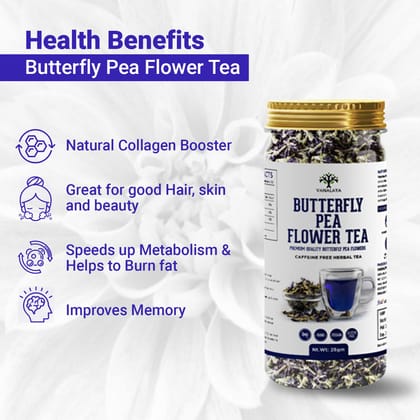 Butterfly Pea Tea Rich in Antioxidants For weight loss Reduce stress and Anxiety Boosting Memory 25gm Pack of 2