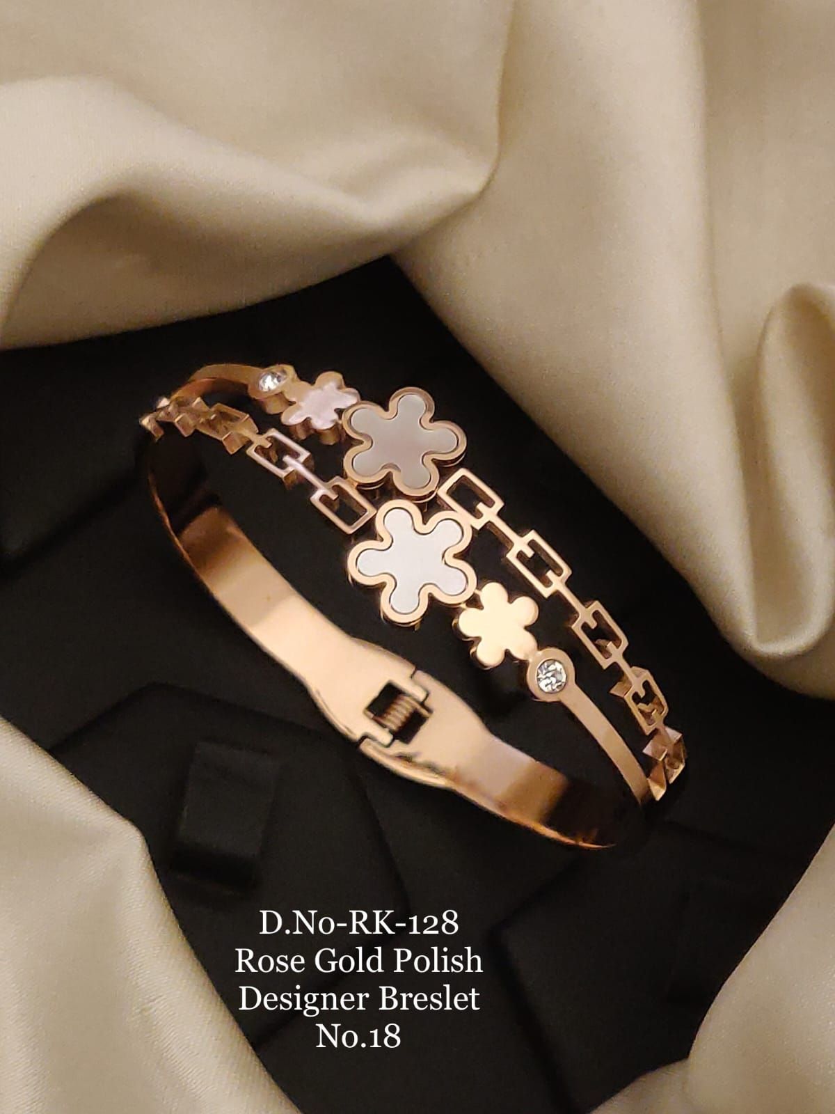 Cool Design with Diamond Gold Plated Kada Bracelet