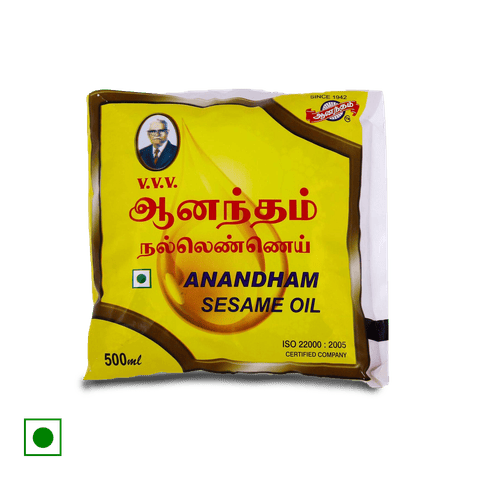 Vvv Anandham Cooking Oil, 500 ml Poly Pack