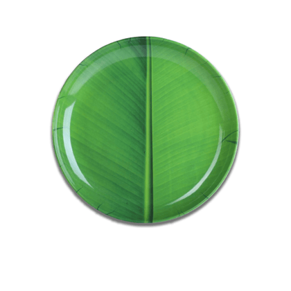 Essenware Green Leaf Round Dinner Plate 11 Inch, 1 Unit