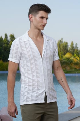 Avani - Crotchet Shirt - White-S-38 / WHITE